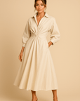 Vienna Cinched Waist Shirt Dress