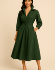 Vienna Cinched Waist Shirt Dress