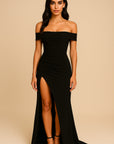 Arabella Off-Shoulder Crepe Maxi Dress Maxi Dress GIVINY