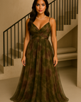 Aurelia Watercolor Crisscross Maxi Dress Maxi-Dress GIVINY