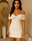 Auriana Strapless Bow Accent Mini Dress Mini Dress GIVINY