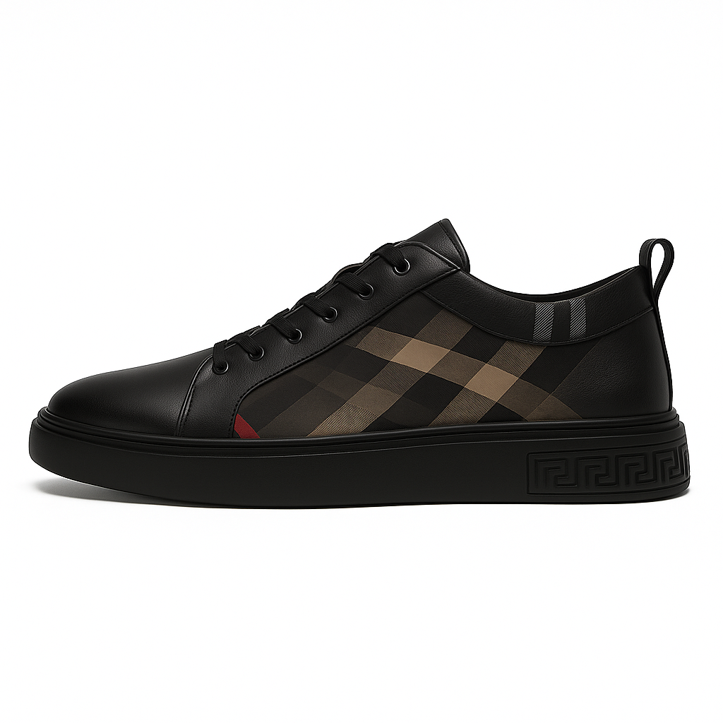 Giviny | Plaid Leather Casual Sneakers