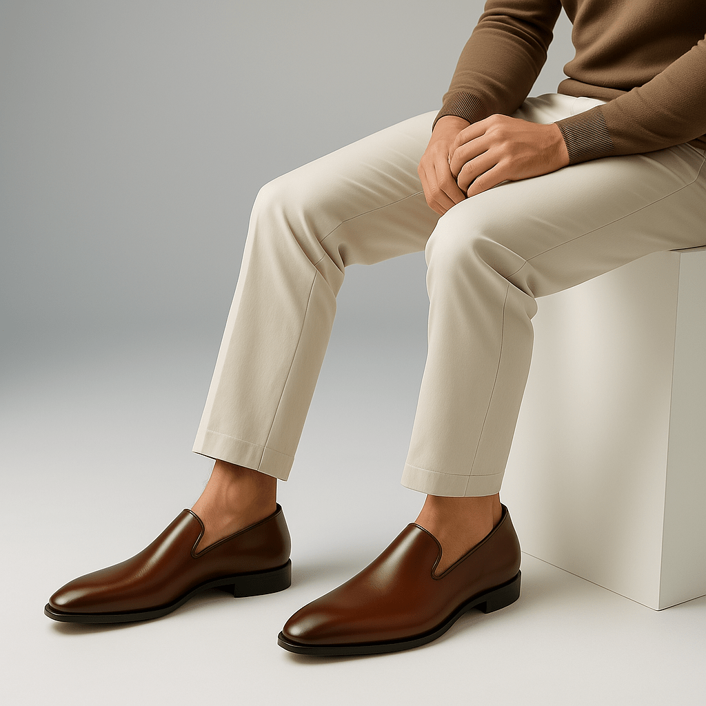 Giviny | Polished Leather Red Sole Loafers