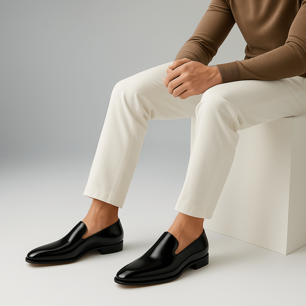 Giviny | Polished Leather Red Sole Loafers