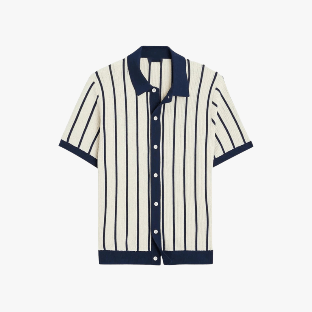 Giviny | Striped Knit Polo Shirt