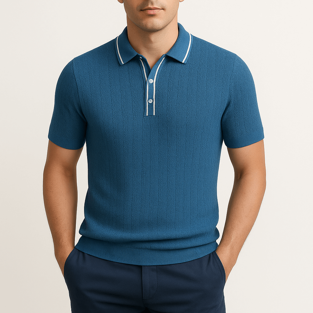 Giviny | Waffle Knit Polo Shirt