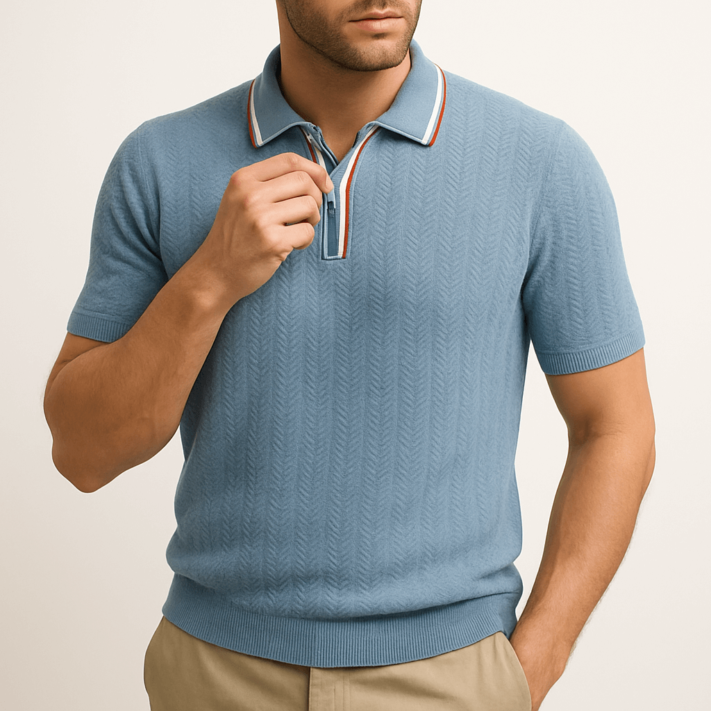 Giviny | Waffle Knit Polo Shirt