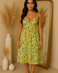 Isla Floral Ruffle Midi Dress Midi Dress GIVINY
