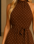 Naya Polka Dot Halter Maxi Dress 0 GIVINY