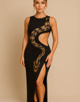 Sienna Snake Print Cut-Out Maxi Dress Maxi Dress GIVINY