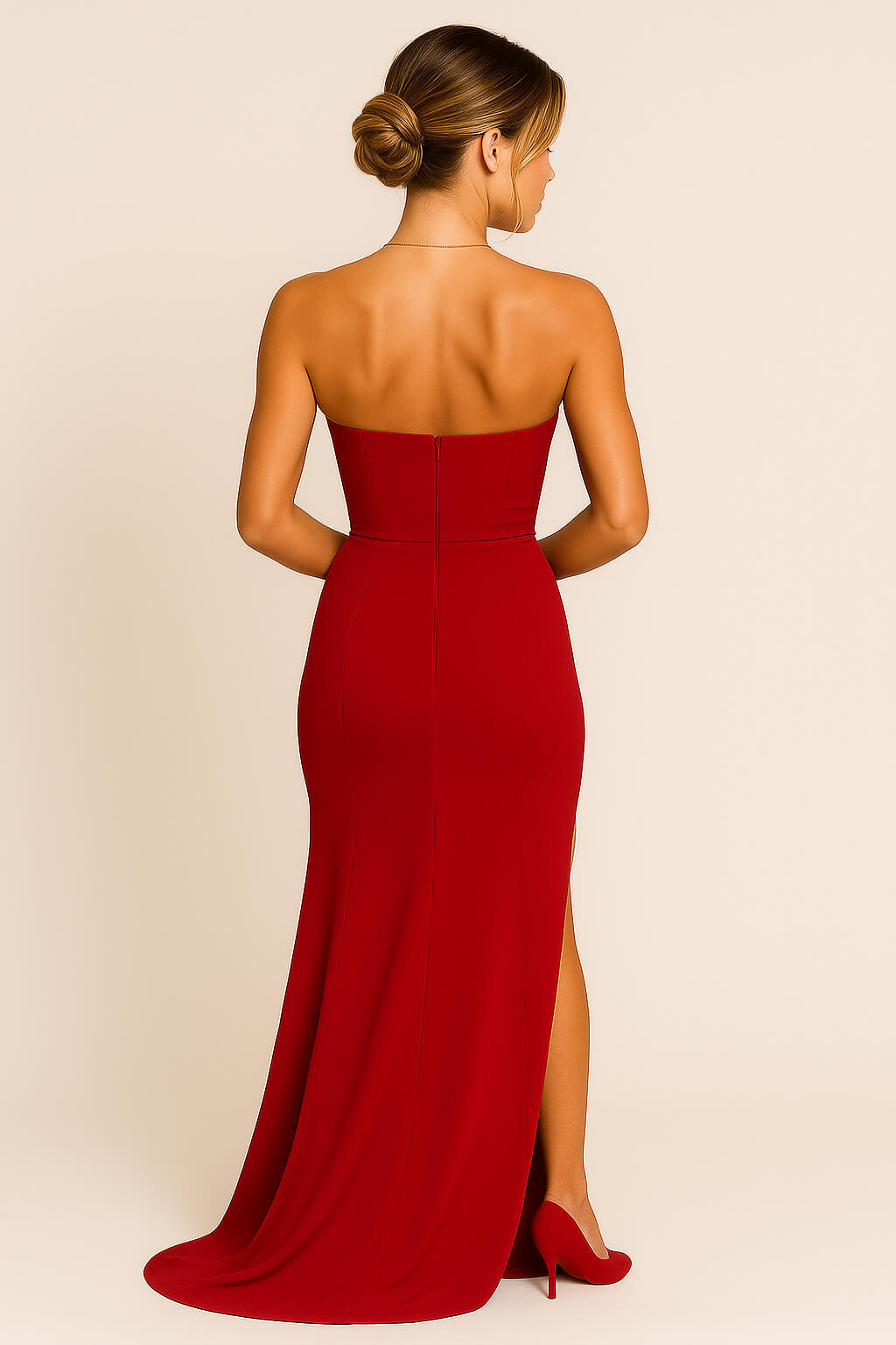 Camille Strapless High-Split Maxi Dress Maxi Dress GIVINY