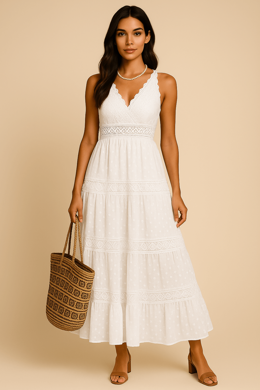 Solea Tiered Lace Maxi Dress