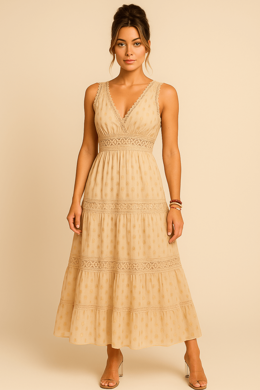 Solea Tiered Lace Maxi Dress