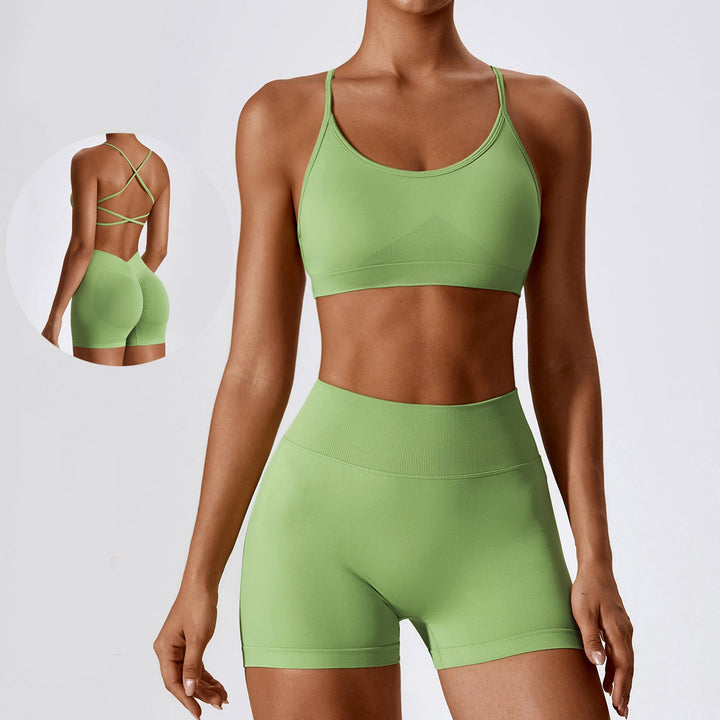 FlexFit Seamless Yoga Set | 2-Piece Crop Top & Shorts Workout Outfit