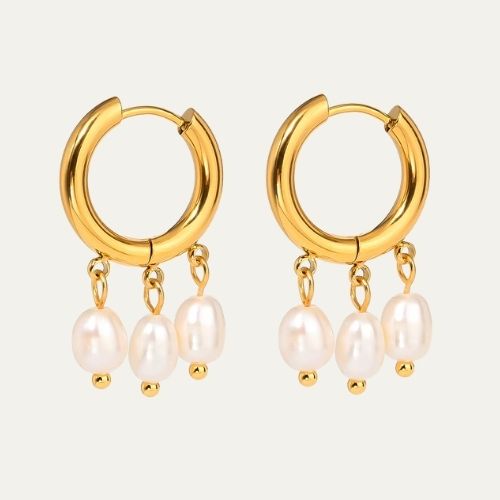 Maris | Pearls Hoops Earrings