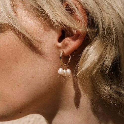 Maris | Pearls Hoops Earrings