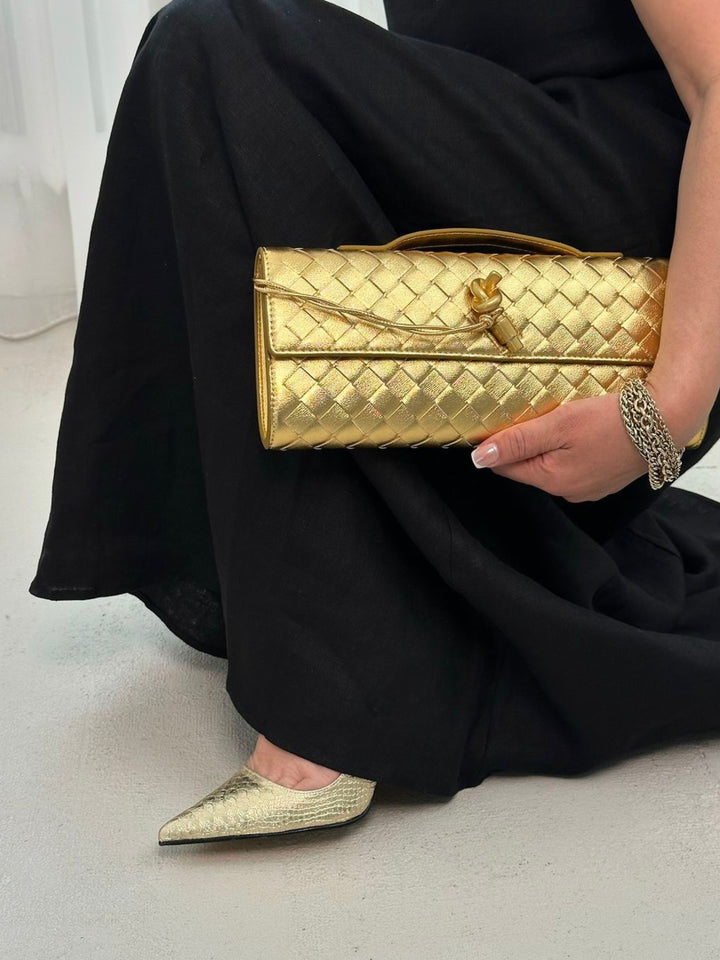 Aria Woven Clutch | Elegant Evening Handbag