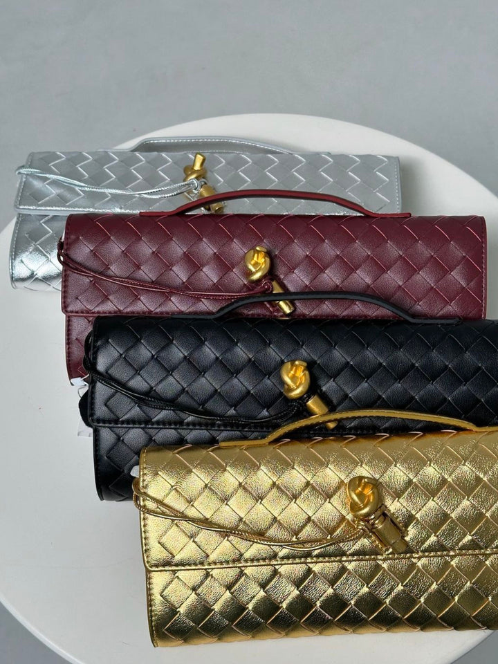 Aria Woven Clutch | Elegant Evening Handbag