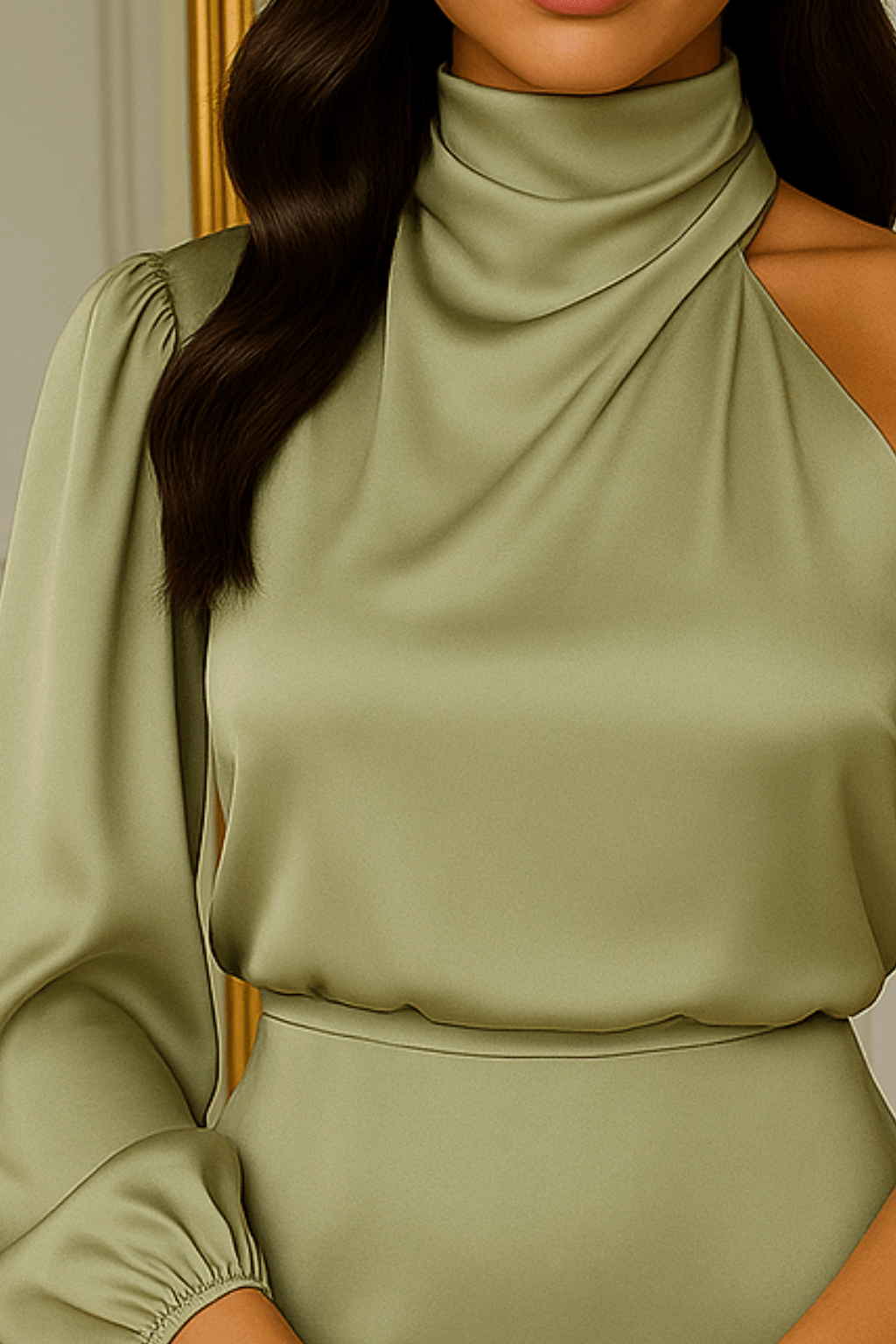 Amara Asymmetrical Satin Evening Dress Evening Dress GIVINY