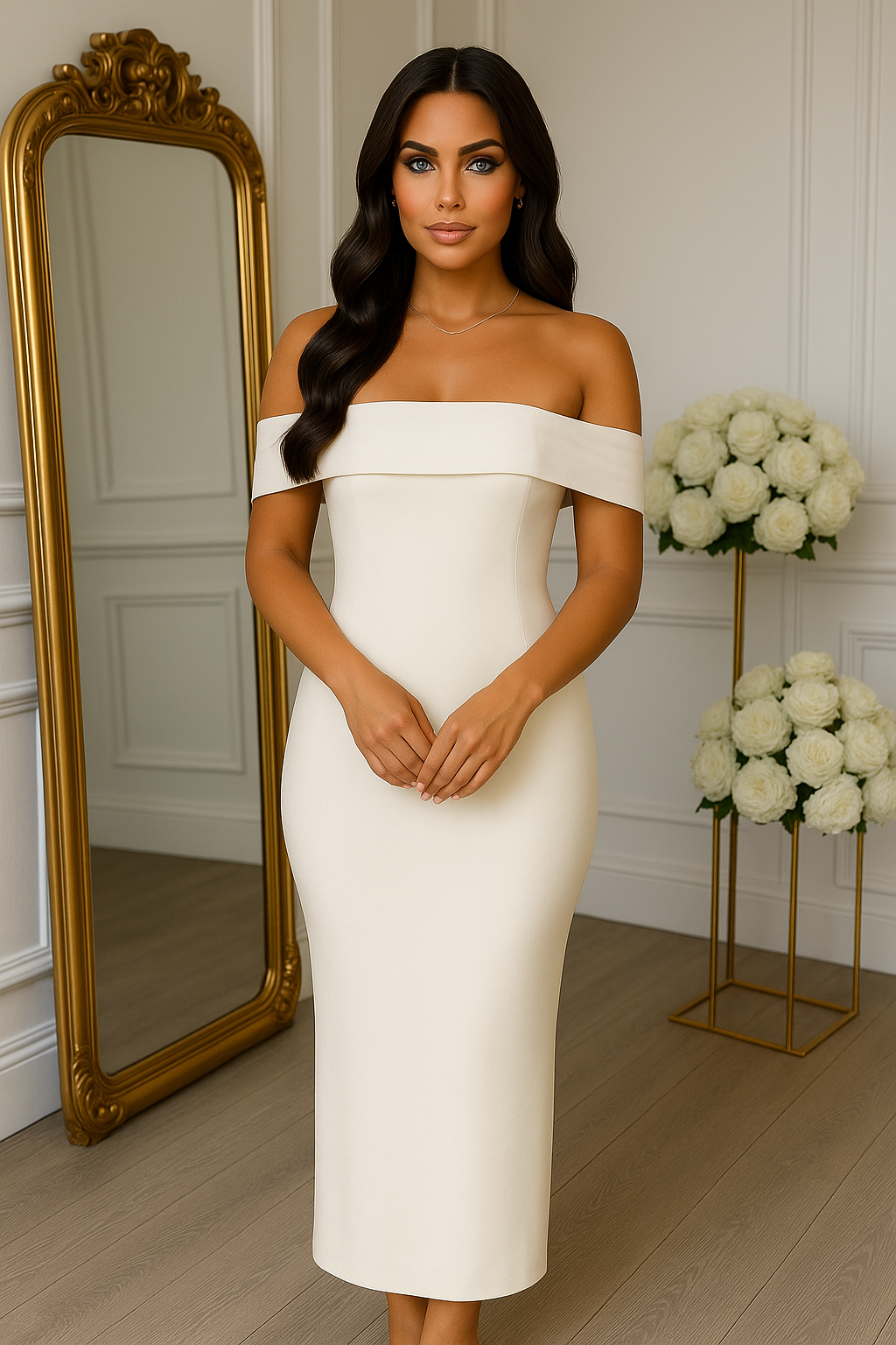 Amira Off-Shoulder Bodycon Maxi Dress Maxi Dress GIVINY