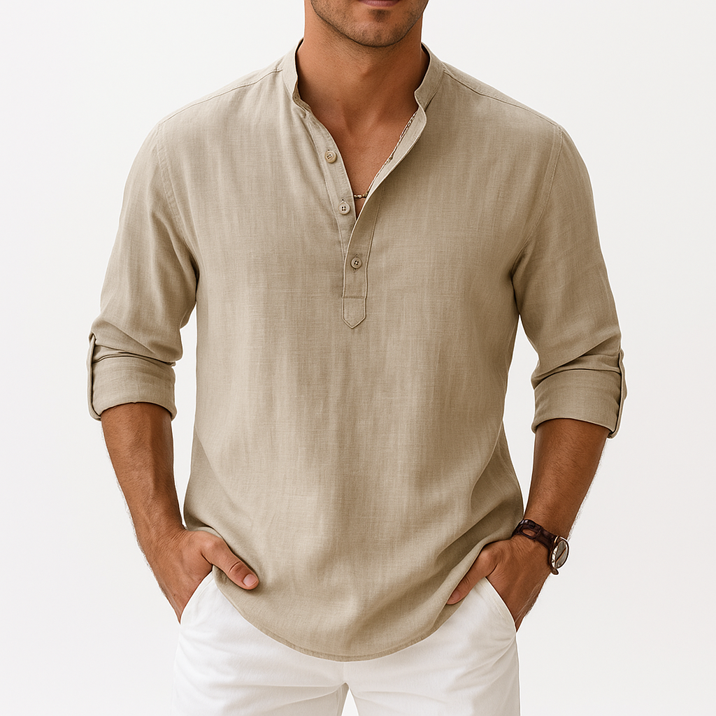 Giviny | Lightweight Linen Henley Shirt