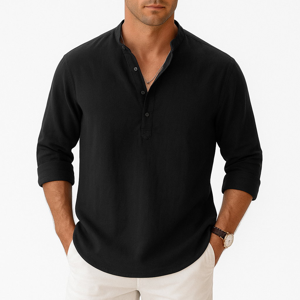 Giviny | Lightweight Linen Henley Shirt
