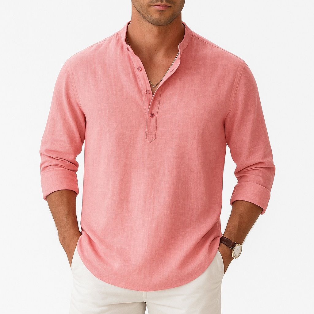 Giviny | Lightweight Linen Henley Shirt