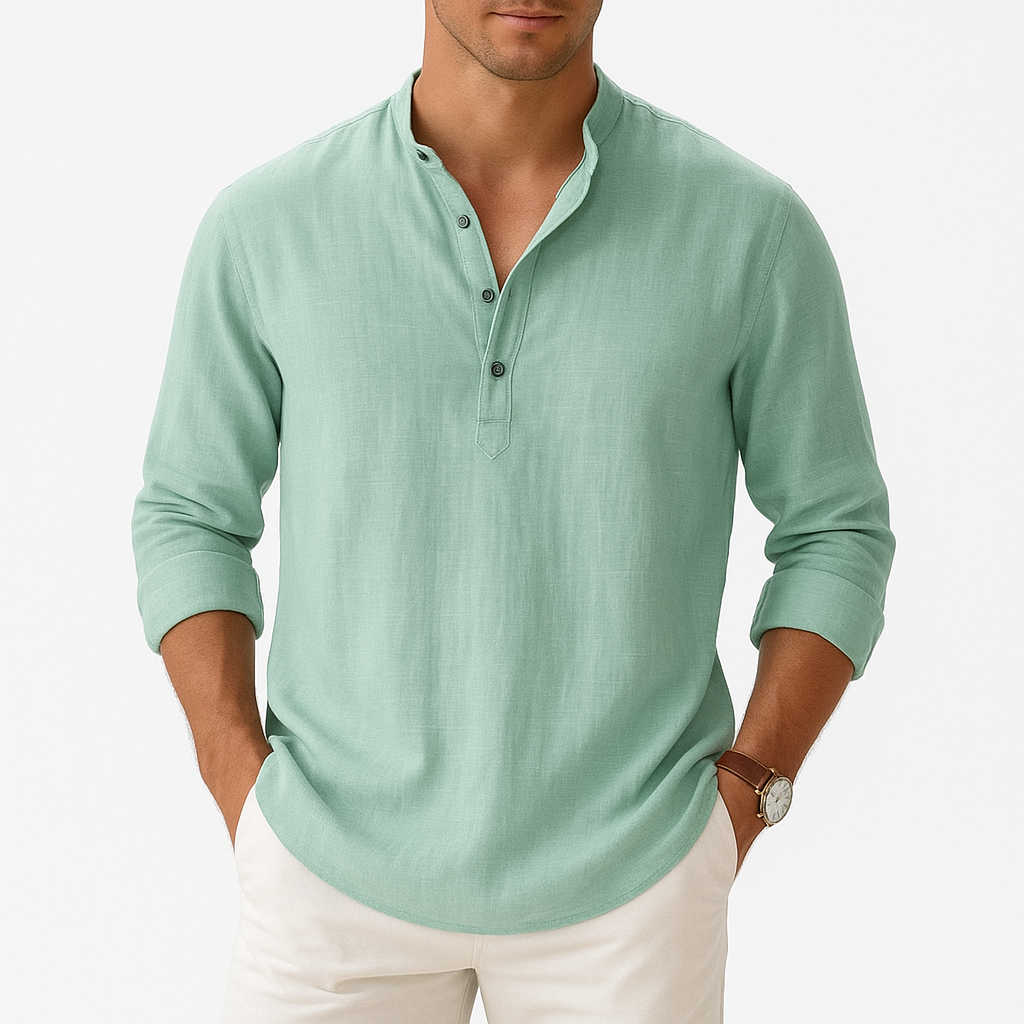 Giviny | Lightweight Linen Henley Shirt