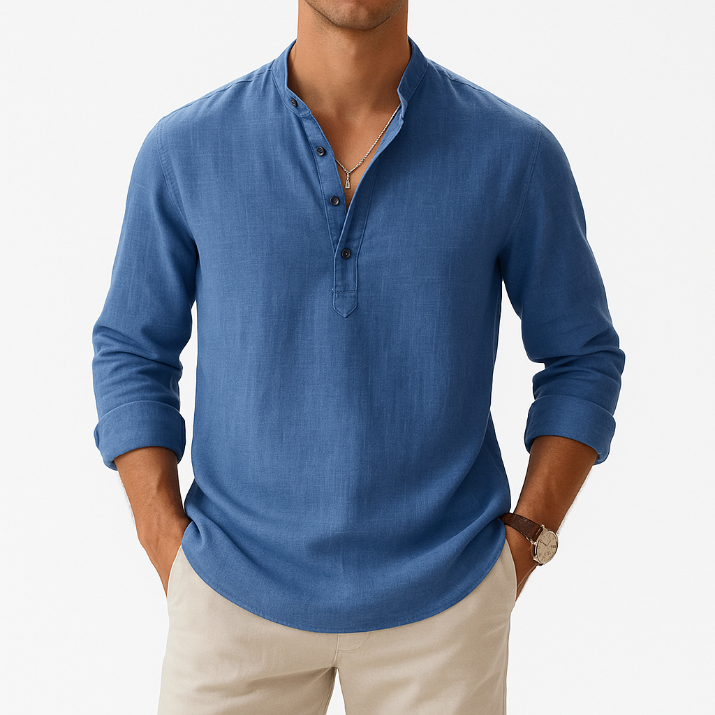 Giviny | Lightweight Linen Henley Shirt