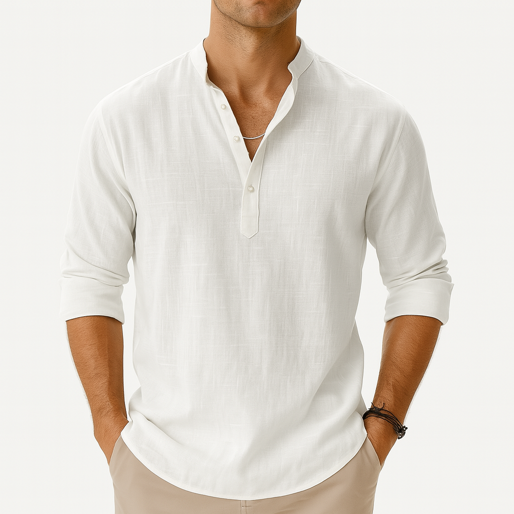 Giviny | Lightweight Linen Henley Shirt