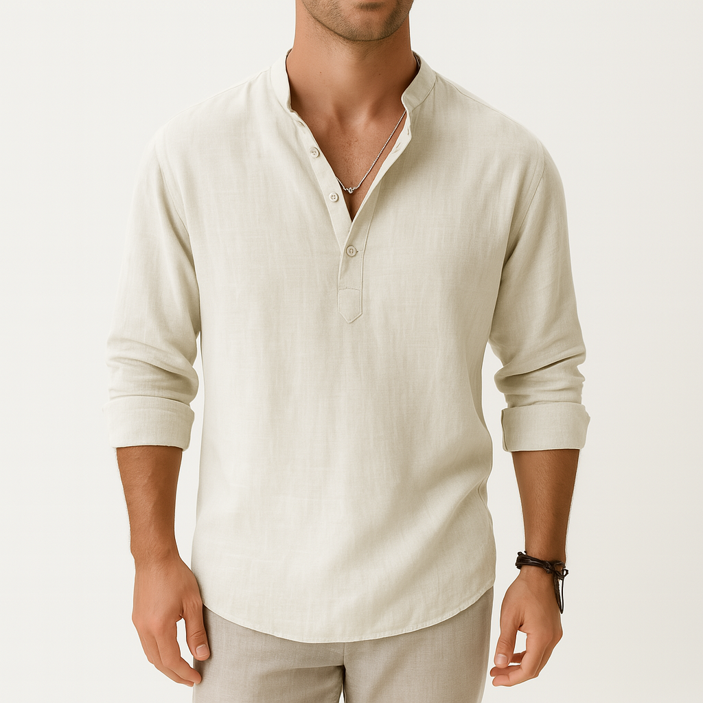 Giviny | Lightweight Linen Henley Shirt