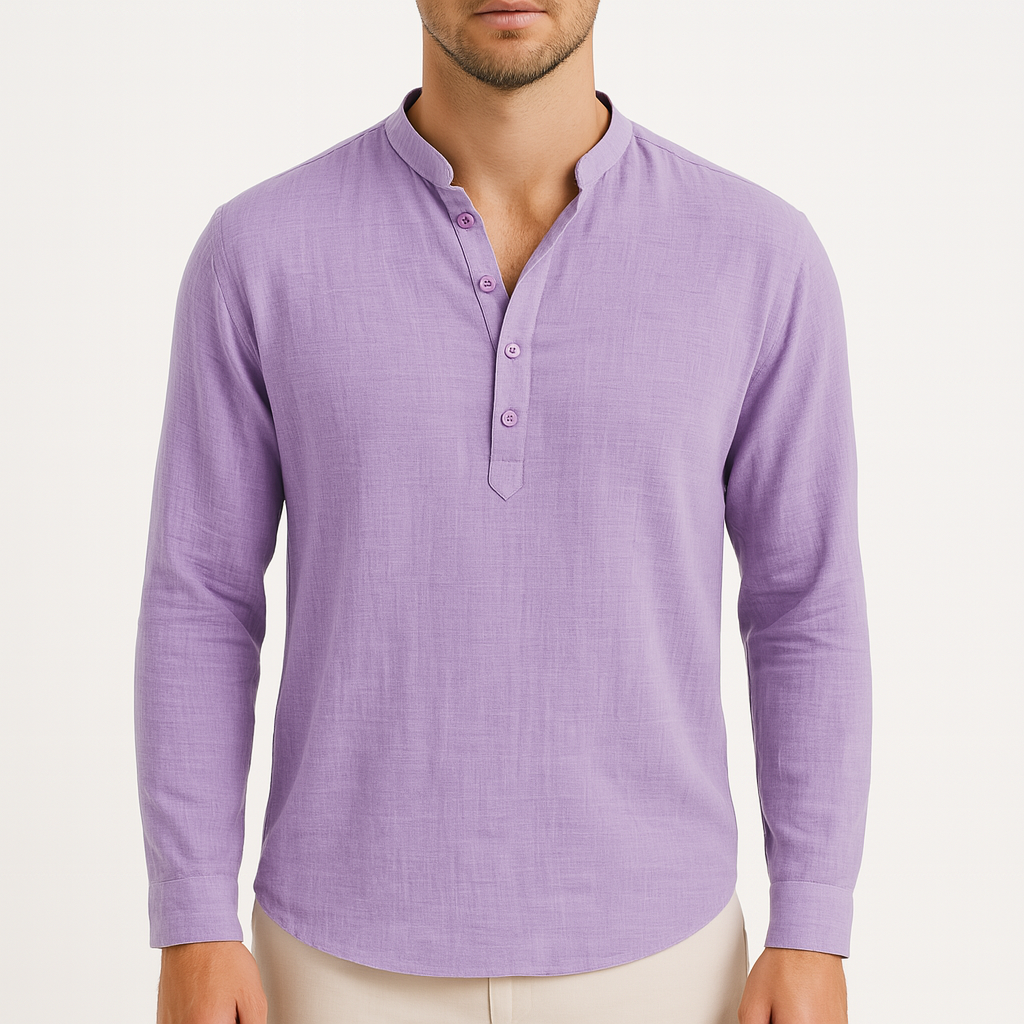 Giviny | Lightweight Linen Henley Shirt