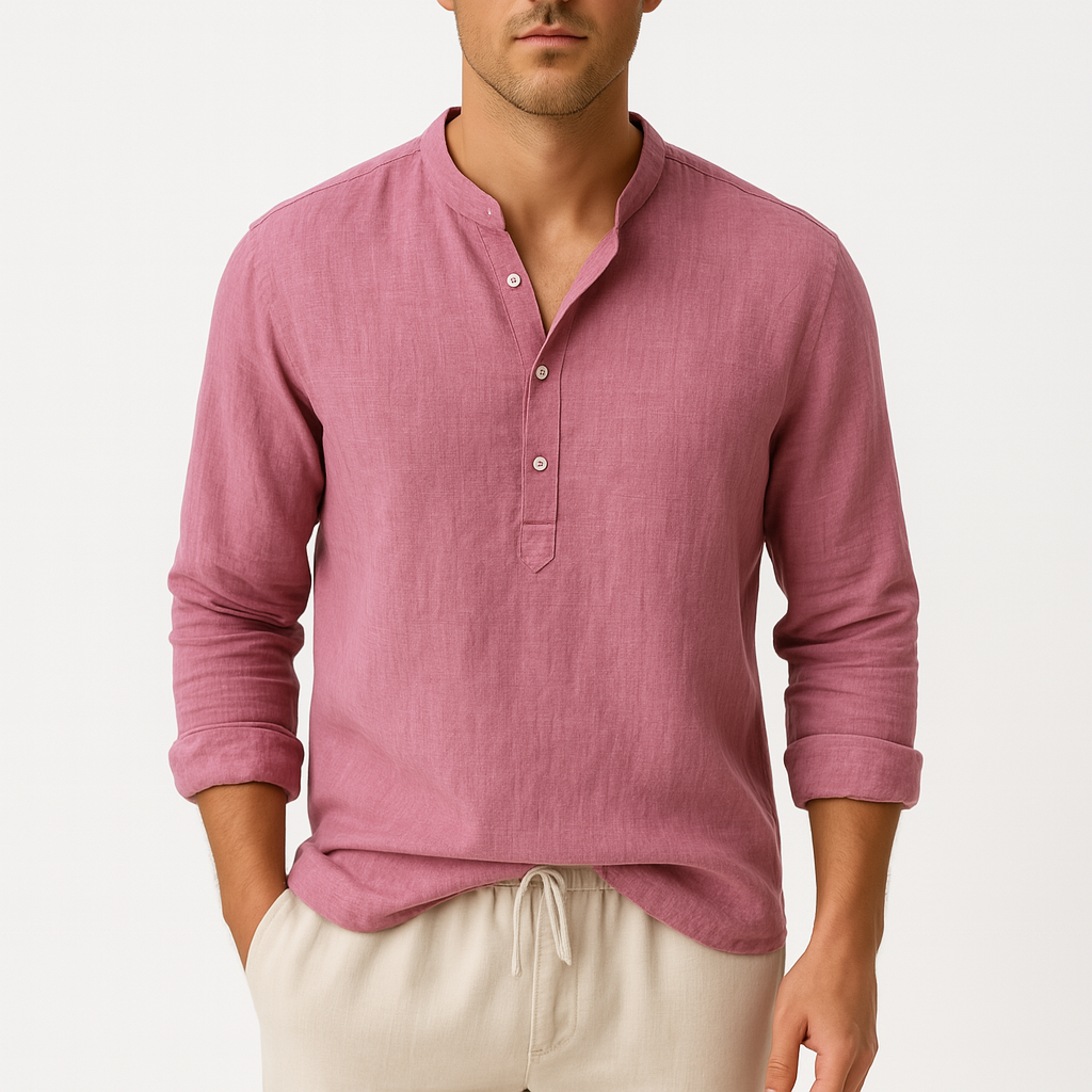Giviny | Lightweight Linen Henley Shirt