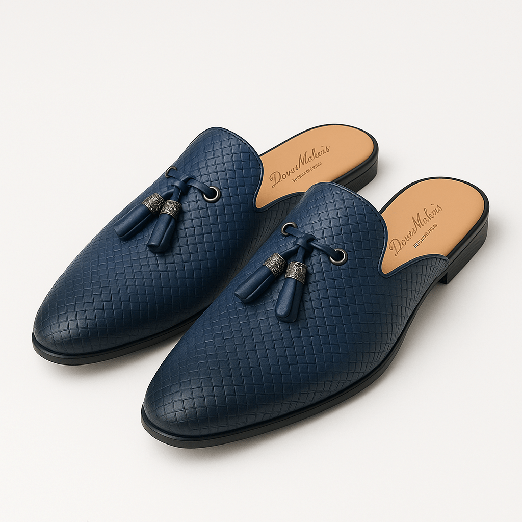 Giviny | Backless Leather Tassel Loafers