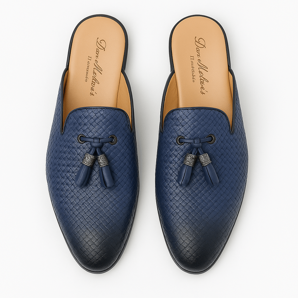 Giviny | Backless Leather Tassel Loafers