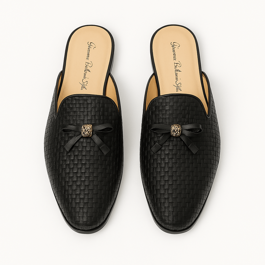 Giviny | Backless Leather Tassel Loafers