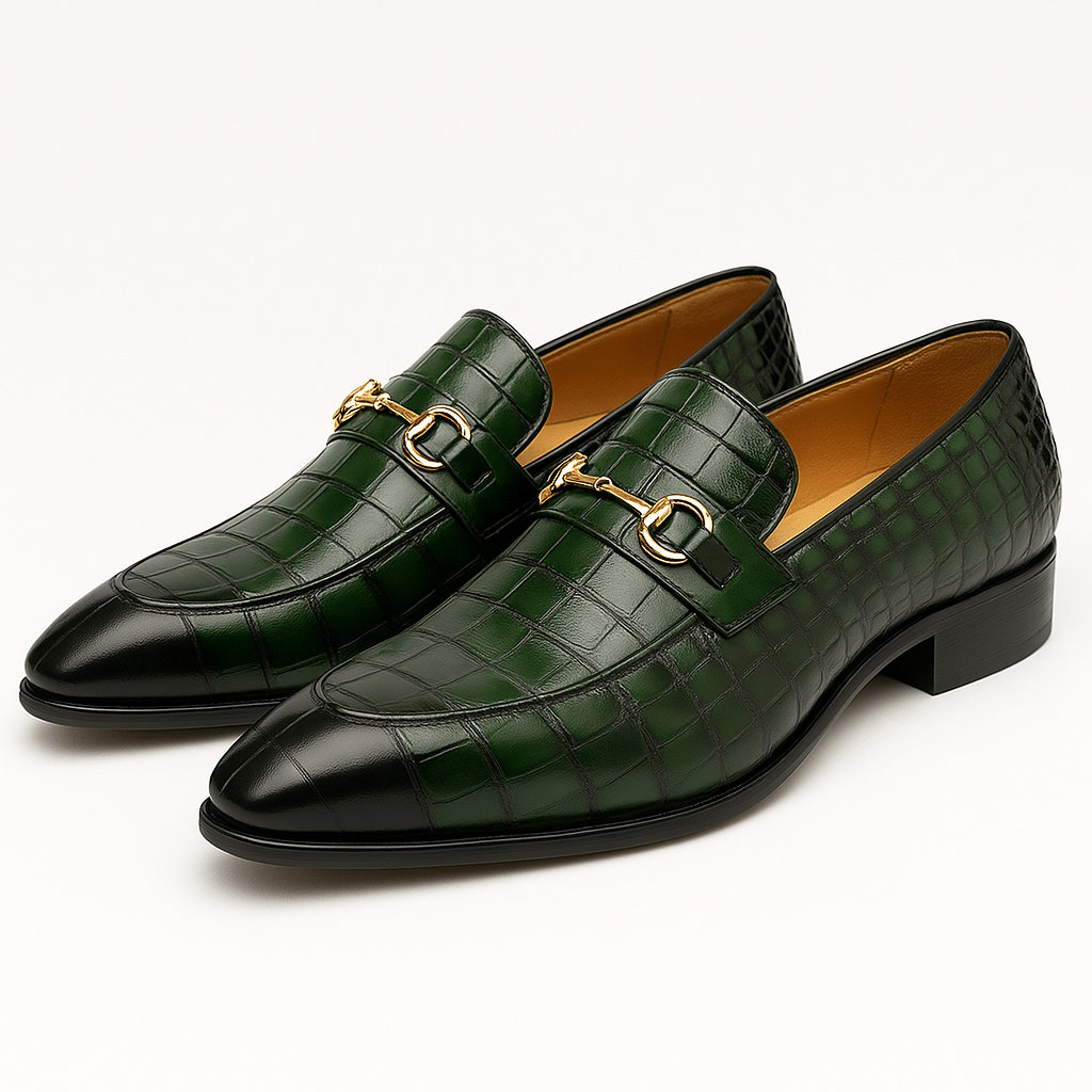 Giviny | Crocodile Embossed Loafers