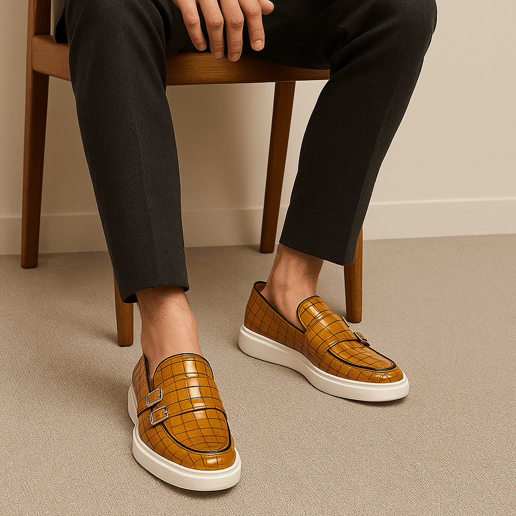 Giviny | Double Buckle Croc Loafers