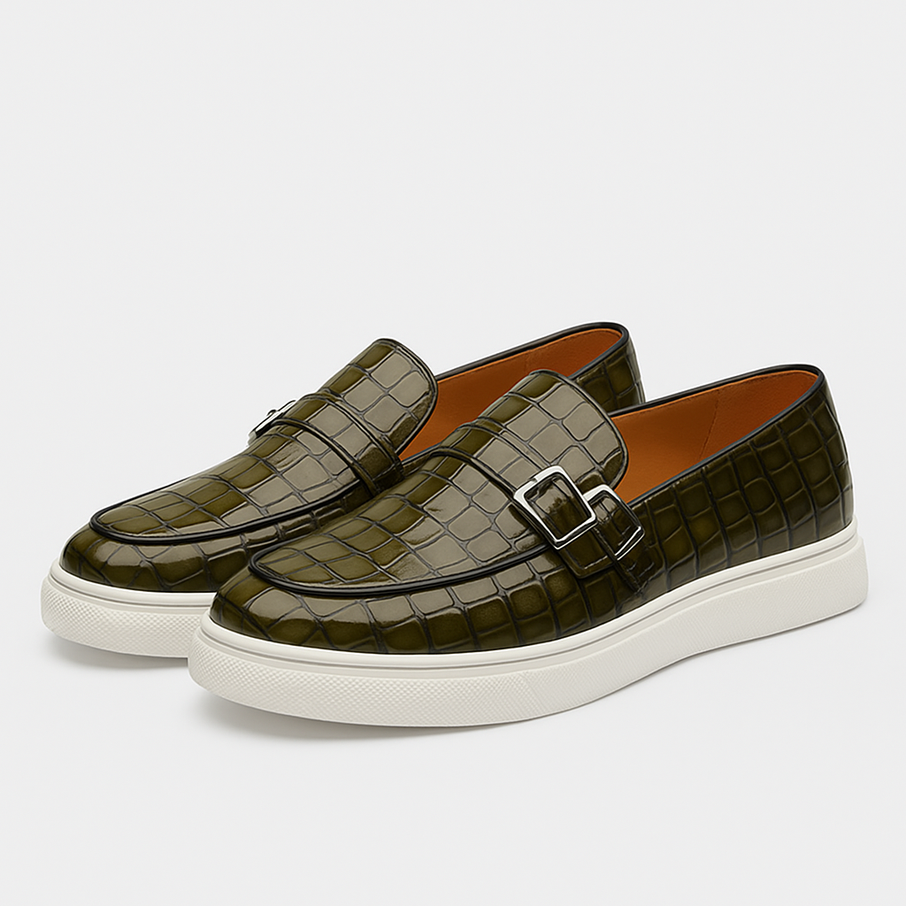 Giviny | Double Buckle Croc Loafers