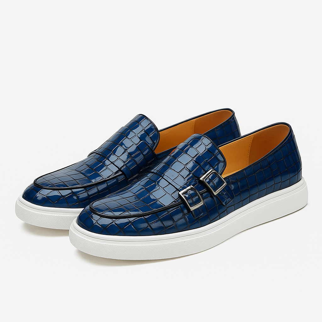 Giviny | Double Buckle Croc Loafers