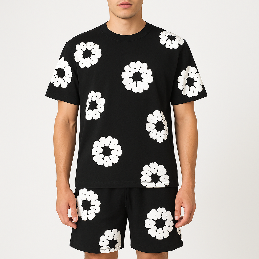 Giviny | Floral Cotton Tee & Shorts Set