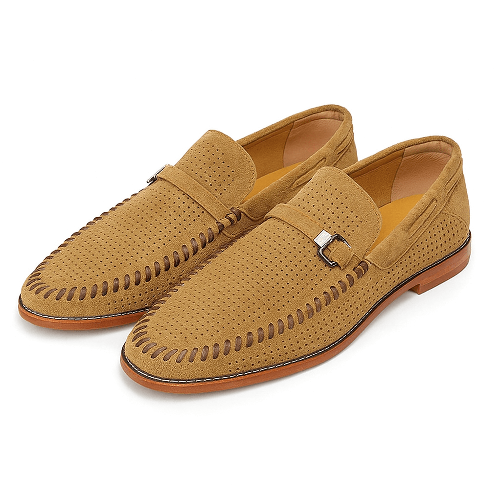 Giviny | Hollow-Out Suede Moccasins