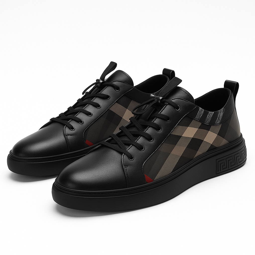 Giviny | Plaid Leather Casual Sneakers