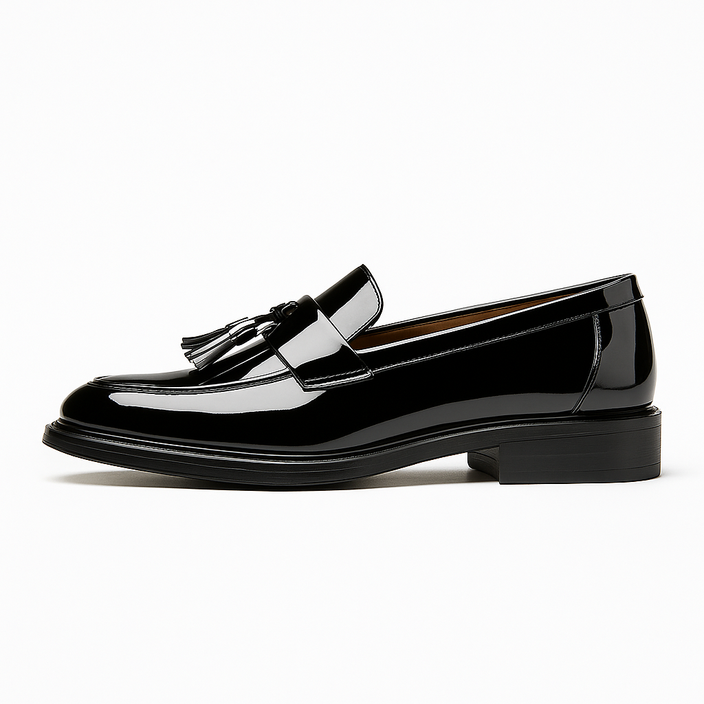 Giviny | Polished Tassel Leather Loafers