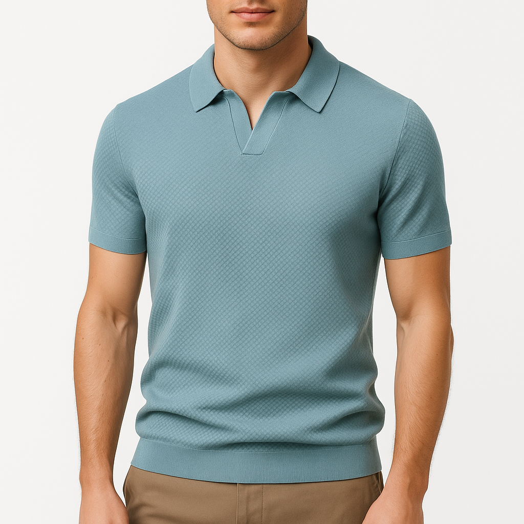 Giviny | Textured Short Sleeve Polo Shirt