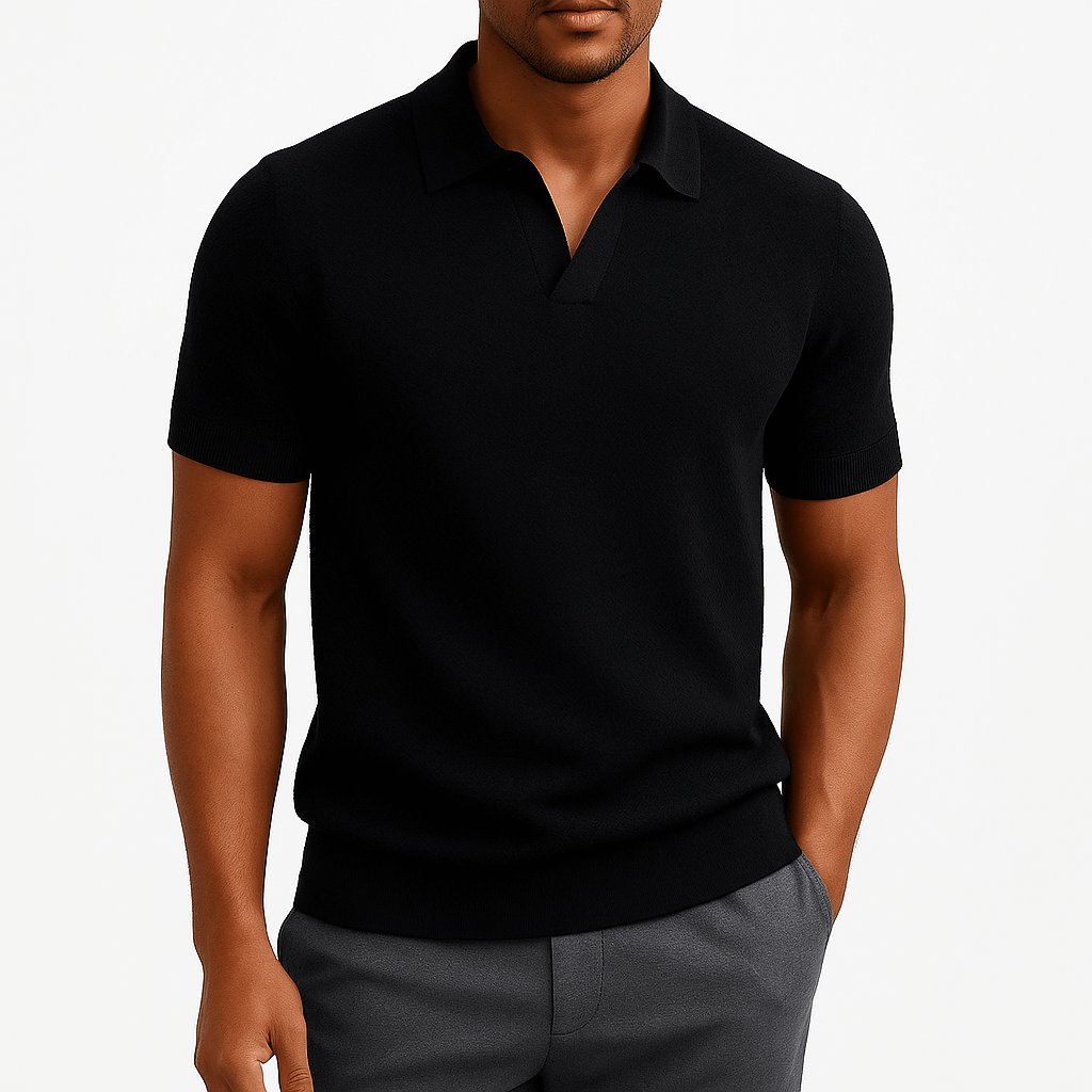 Giviny | Textured Short Sleeve Polo Shirt