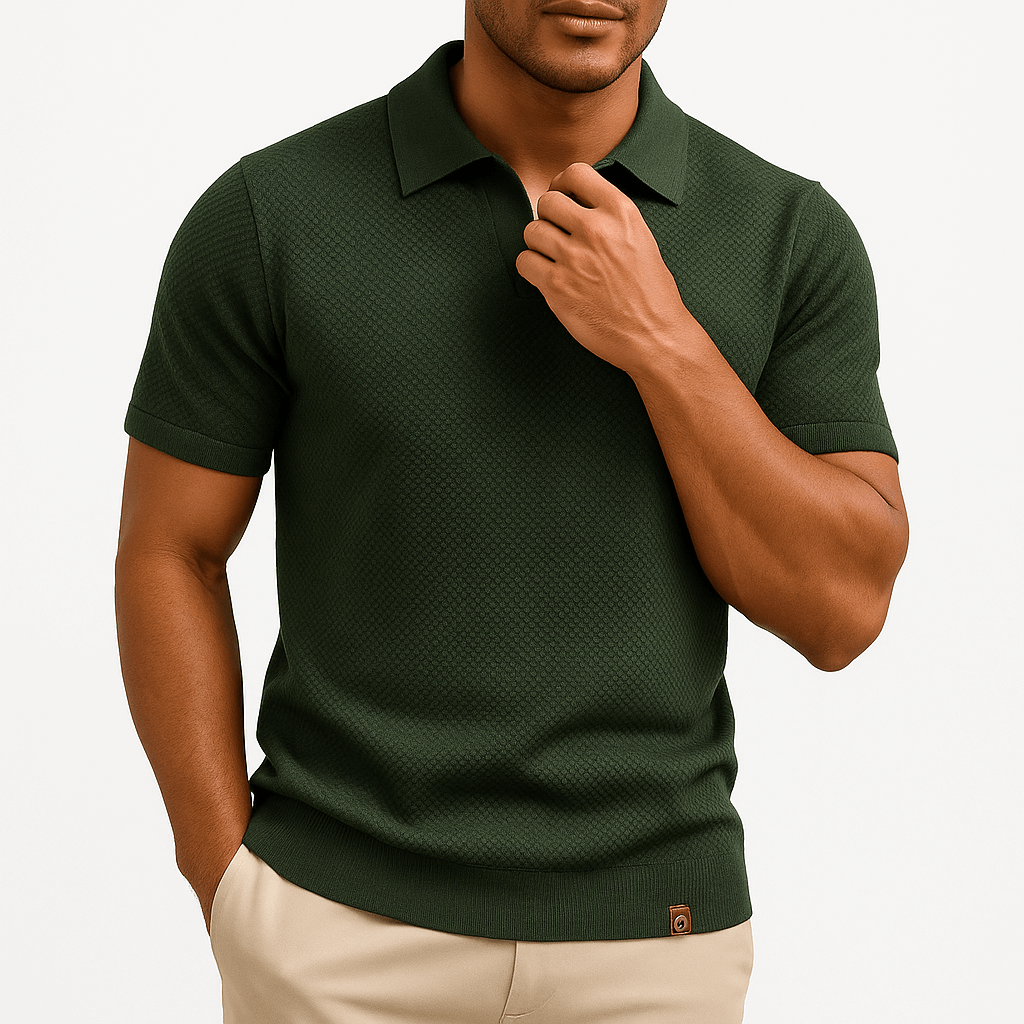 Giviny | Textured Short Sleeve Polo Shirt