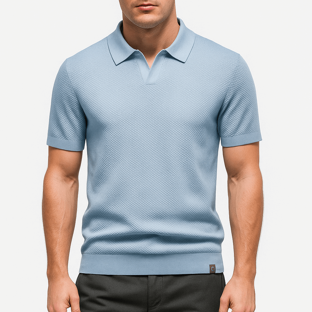 Giviny | Textured Short Sleeve Polo Shirt