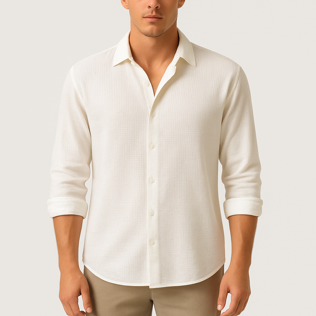 Giviny | Waffle Knit Cotton Shirt