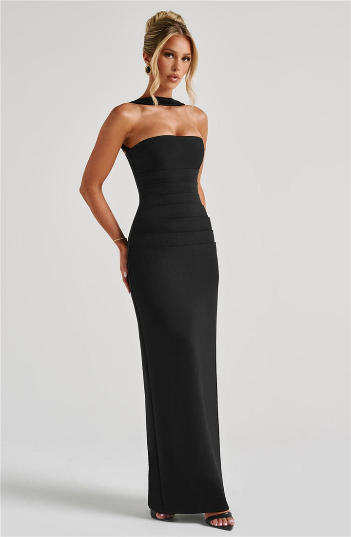 Seraphina Strapless Maxi Dress | Elegant Backless Bodycon Gown